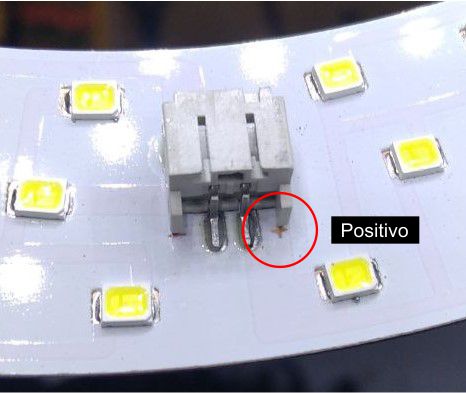 Polaridade conector do Arco com 120 Leds 24W